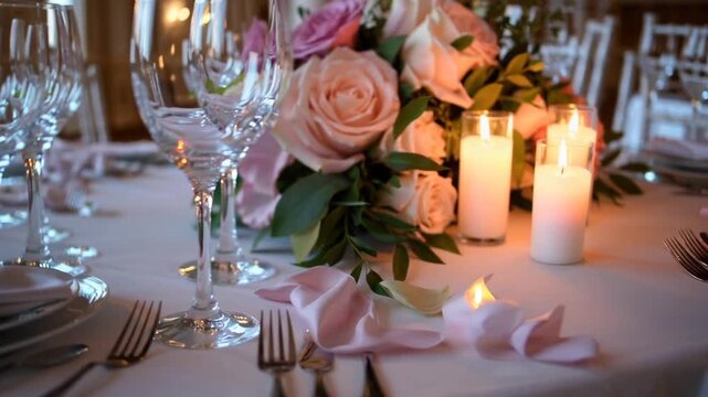 elegantly arranged wedding table setting for the bride's special occasion