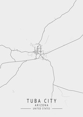 Tuba City - Arizona - US Gray Map Art