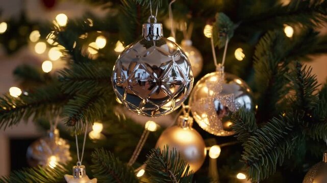 Home Ornamentation And Christmas Tree For Christmas, New Year Concept, New Year Gift