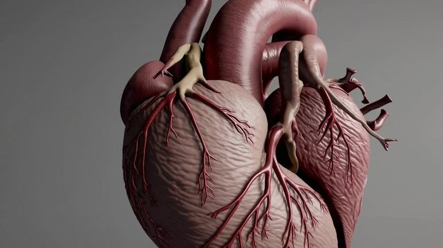 The major blood vessels supplying the heart muscle running along the grooves on the surface of the myocardium