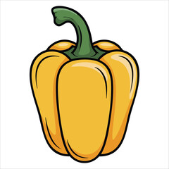yellow bell pepper vector isolated on white background