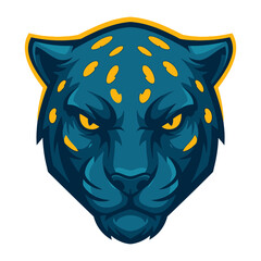 Fierce Jaguar Illustration: A bold jaguar illustration showcases a powerful face with sharp eyes, symbolizing strength and primal beauty.