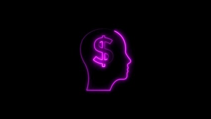 Silhouette of a head with dollar sign symbolizing financial thinking and investment