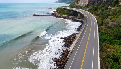 Collapsed Coastal Highway from Landslide