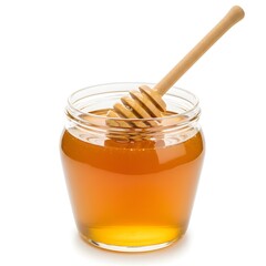 A Sweet Golden Liquid Derived From The Nectar Of Flowers Gathered And Stored By Bees In A Jar	