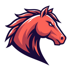 Crimson Stallion Icon: An expressive illustration of a crimson stallion head, brimming with vigor and majesty. Its powerful presence and streamlined design embody the essence of strength and elegance.