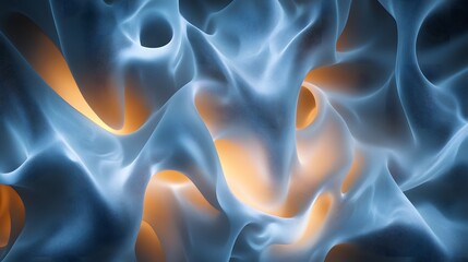 Obraz premium Abstract Blue and Orange Fluid Wave Texture Background