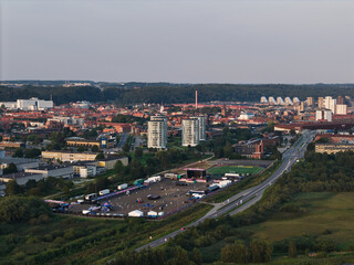 aerial view of the city