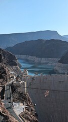 Hoover Dam, Hydroelectric power plant on the border between the U.S. states of Nevada and Arizona, USA