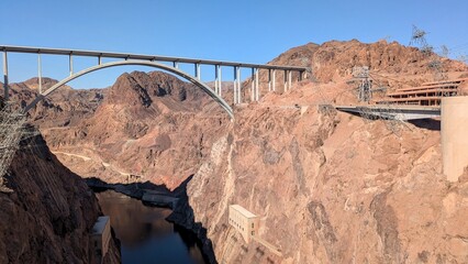 Hoover Dam, Hydroelectric power plant on the border between the U.S. states of Nevada and Arizona, USA