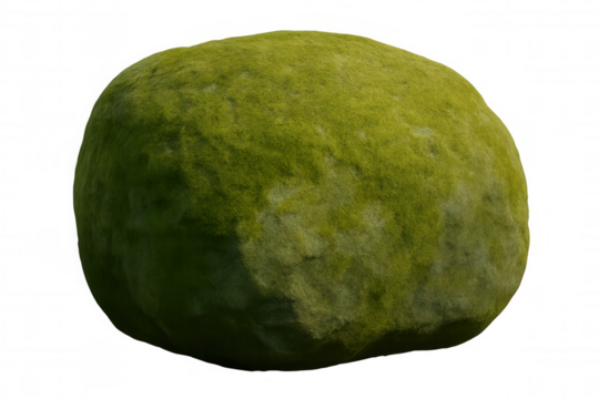 Mossy rock resting on transparent background, providing natural texture for graphic design, photo editing, and creative compositions