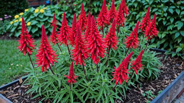 The botanical species Salvia splendens, flowering plant within the mint family characterized by its vividly colored blooms