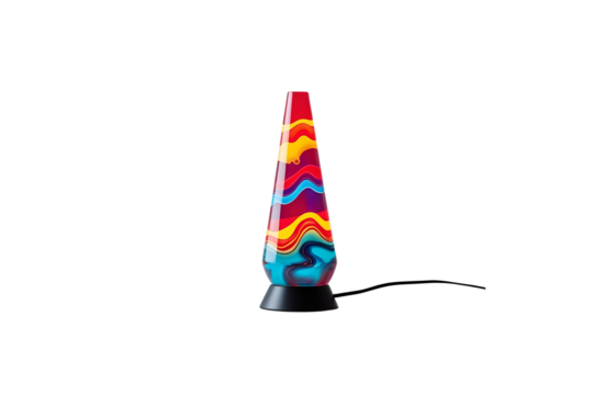 this image features a lava lamp with color, and also the details, offering a design with beauty, this provides the representation and the style. no background.