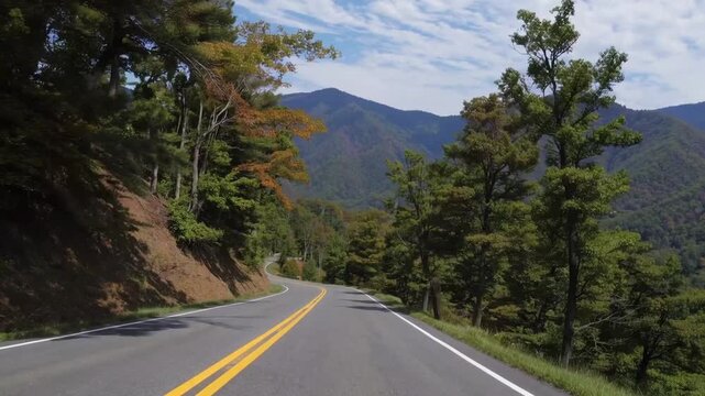Scenic Roadway Traversing National Park in Eastern U.S. State