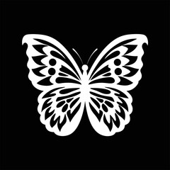 Beautiful butterfly vector with spread wings on a dark background, perfect for dreamlike posters and inspirational designs.