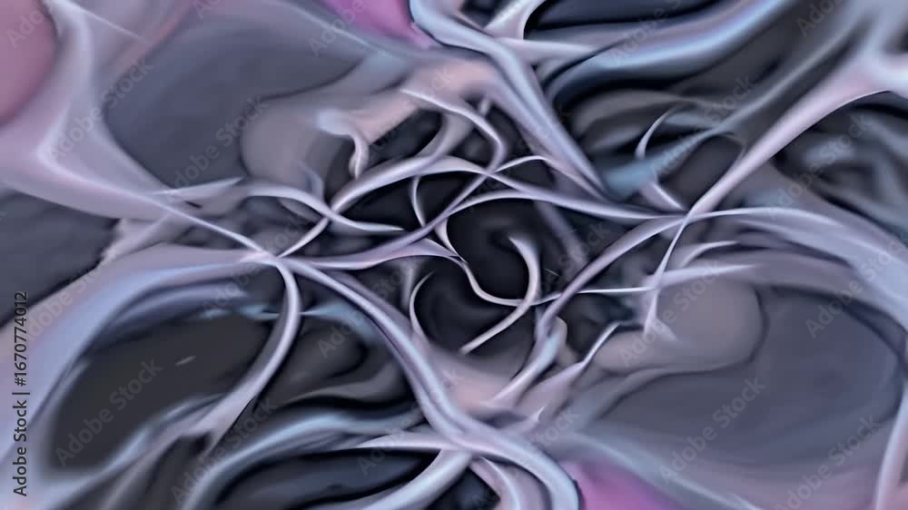 Poster pastel shapes flowing, blending in soft gradient motion, creating mesmerizing abstract visual transi