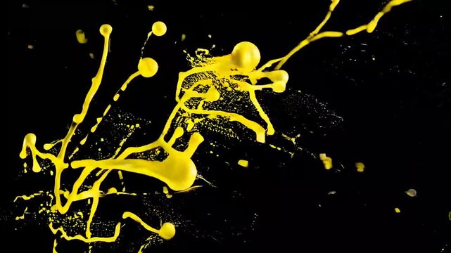 yellow grunge spray paint effect on solid black background