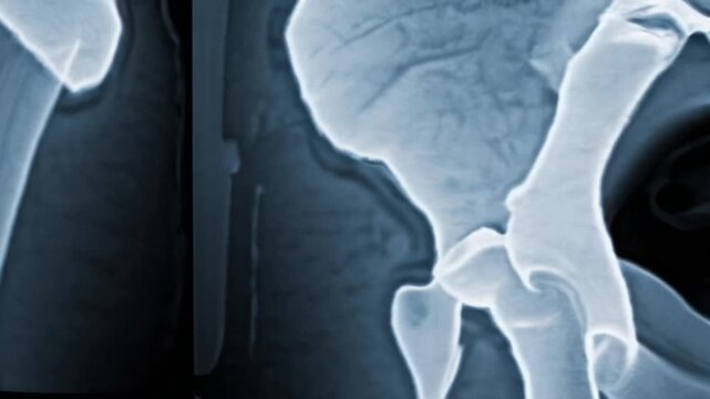 Radiographic Showing Surgical Hip Joint Replacement Implant