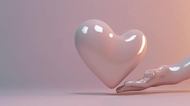 minimalist cardiac symbol being presented, conceptualizing friendship and mutual encouragement