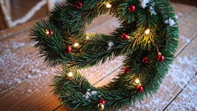 festive numerical symbol crafted from natural evergreen foliage and shaped into sentimental form