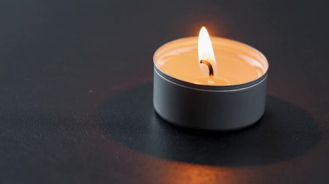 Shining Flame on Tea Light Candle