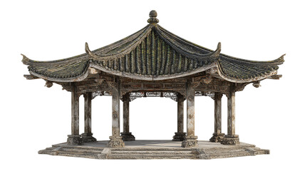 Fototapeta premium A large, old-fashioned pagoda with a slanted roof