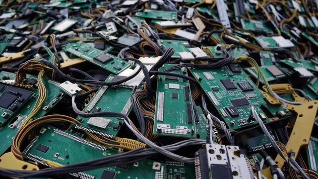 Outdated or faulty electronic circuit boards and components representing e-waste