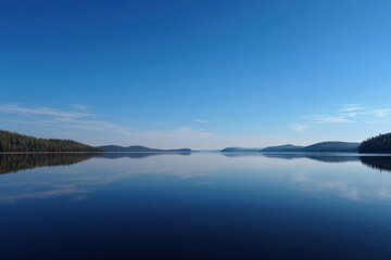 Obraz premium tranquil summer landscape featuring calm lakes with mirrorlike surfaces across different countries