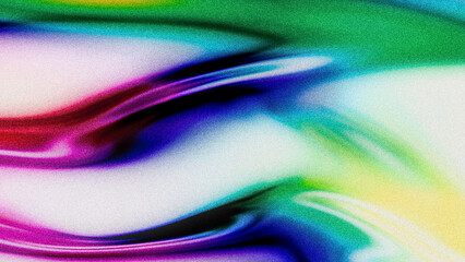 Retro abstract background, shiny flow shape with grain and gradient effect, 3d render