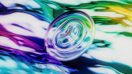 Retro abstract background, shiny flow shape with grain and gradient effect, 3d render