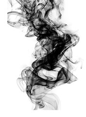 Fototapeta premium Balck smoke or abstract wave swirl on Transparent background, Dark and black smoke or clouds with transparent background 