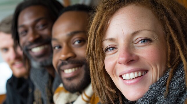 Happy Diverse Friends Smiling Together