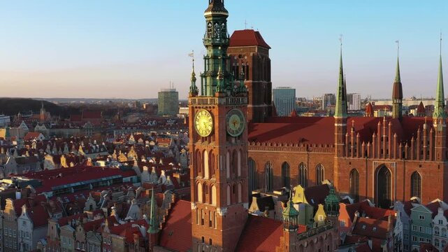 The Main Town of Gdansk at beautiful sunset. Poland