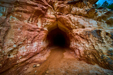 Sandstone Cave Entrance with Carved Graffiti Belly of the Dragon Kanab Utah