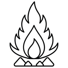 bonfire line art icon