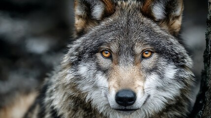 Fototapeta premium cute wolf face sticker image