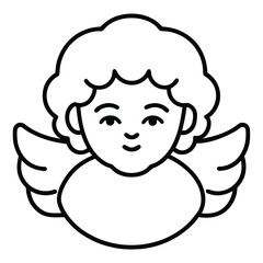 cherub line art icon