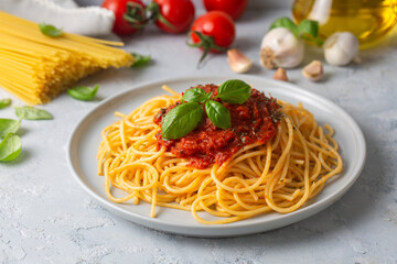 Delicious appetizer classic Italian spaghetti pasta and tomato sauce - Spaghetti bolognese