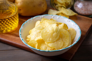 Potato chips isolated on a white background