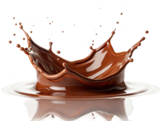 Dynamic chocolate splash frozen in mid-air creating an elegant crown shape