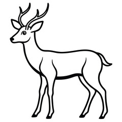 deer silhouette line art icon