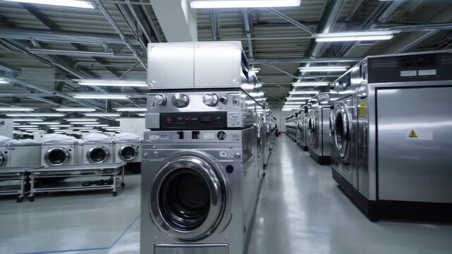 view of industrial-scale laundry service facility with no people present