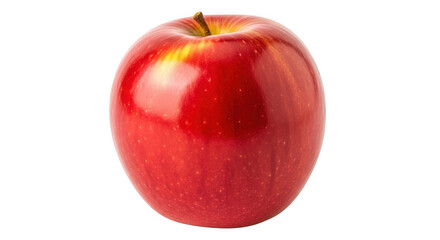 Close up shiny red apple isolated detailed texture healthy organic fruit photography