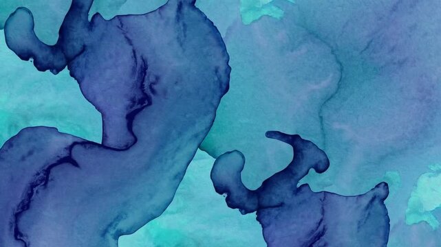 Artistically crafted aqueous pigment backdrop in azure tones with non-representational design and repetitive motif
