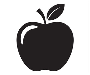 Vector illustration of a fresh, shiny apple with a leaf, representing health, nature, and nutrition. Perfect for food, wellness, and organic product designs, as well as educational materials.