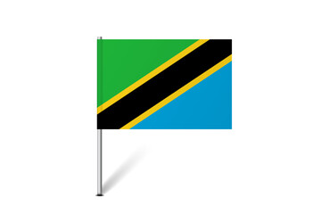 Tanzania flag - map pin flag representing a country cultural identity and heritage. The essence of national pride and unity. Map pin flag stuck in a white background