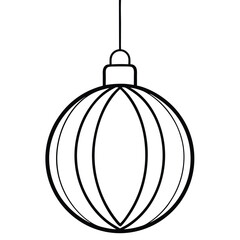hanging bauble line art icon