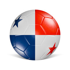 Obraz premium Soccer ball with Panama flag 3d render front view