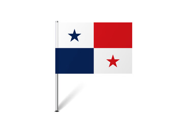 Panama flag - map pin flag representing a country cultural identity and heritage. The essence of national pride and unity. Map pin flag stuck in a white background