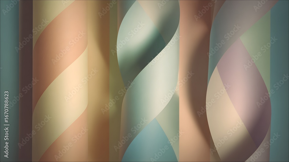 Poster a captivating design showcasing swirling, pastel-hued ribbons, creating a dynamic and visually inter